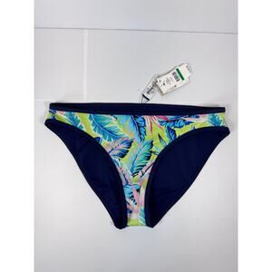 Tommy Bahama IslandActive Navy Limeade Reversible Bikini Bottom Womens Large NWT